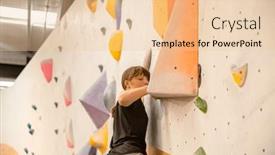  Presentation with high quality - Slide deck enhanced with climbing-shoes-close-up-photo background and a  colored foreground