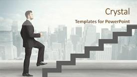  Presentation with success business - Audience pleasing slides consisting of climbing stairs success - business person in front backdrop and a cream colored foreground
