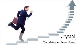  Presentation with simple design white - Slides featuring climbing stairs success - businessman up the staircase background and a white colored foreground