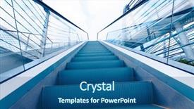  Presentation with climbing - Amazing theme having climbing steps - moving walkway to the blue backdrop and a ocean colored foreground