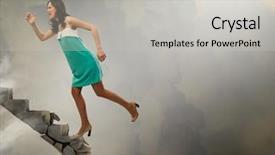  Presentation with challenges - Theme with climbing steps - up to top overcoming challenges background and a  colored foreground