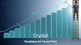  Presentation with statistics - Amazing PPT theme having climbing towards growth in statistics backdrop and a ocean colored foreground