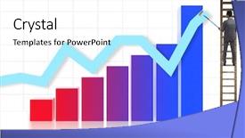  Presentation with statistics - Slides with climbing towards growth in statistics background and a white colored foreground