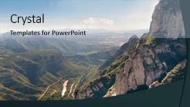  Presentation with spain - PPT layouts featuring climbing tree - landscape of montserrat mountain background and a  colored foreground