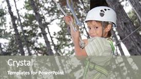  Presentation with child safety - Beautiful PPT theme featuring climbing tree - young happy child boy backdrop and a gray colored foreground