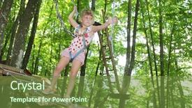  Presentation with child safety - Audience pleasing slides consisting of climbing tree - young happy child girl backdrop and a tawny brown colored foreground