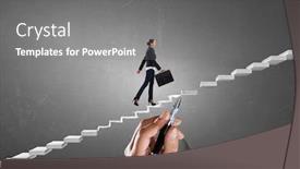  Presentation with career - Colorful PPT theme enhanced with climbing up the career ladder backdrop and a gray colored foreground