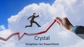  Presentation with climbing - Slide deck featuring climbing up to success mixed background and a light blue colored foreground