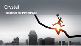  Presentation with climbing - Audience pleasing theme consisting of climbing up to success mixed backdrop and a gray colored foreground