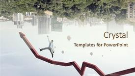  Presentation with breakthrough - Audience pleasing presentation theme consisting of climbing up to success mixed backdrop and a sky blue colored foreground