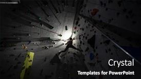  Presentation with boulder - PPT theme having climbing-walls-and-boulder-center background and a black colored foreground