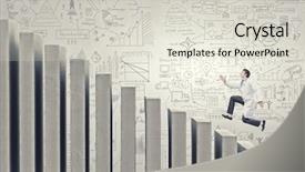  Presentation with climbing - Theme having climbingcareer ladder - docor climbing up on bars background and a light gray colored foreground