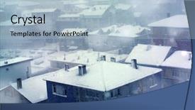  Presentation with istanbul - PPT theme featuring climet - elevated view of houses background and a  colored foreground