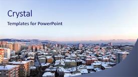  Presentation with istanbul - Theme with climet - elevated view of houses background and a  colored foreground