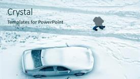  Presentation with car parking system - Amazing slide deck having climet - elevated view of parked car backdrop and a sky blue colored foreground