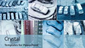  Presentation with cars - Slides having climet - elevated view of parked cars background and a  colored foreground