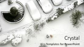 Presentation with snow - Beautiful slides featuring climet - elevated view of people walking backdrop and a  colored foreground
