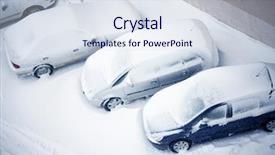  Presentation with parking lot - Audience pleasing theme consisting of climet - elevated view of snow covered backdrop and a sky blue colored foreground