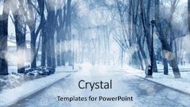  Presentation with snow - Colorful slides enhanced with climet - image of snow covered empty backdrop and a light blue colored foreground