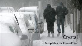  Presentation with car - Presentation consisting of climet - parked car covered with snow background and a light gray colored foreground