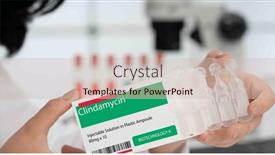  Presentation with antibiotic - PPT theme having clindamycin-antibiotic-used-to-treat background and a soft green colored foreground