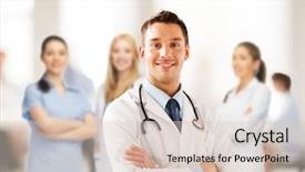  Presentation with medical mhealth healthcare concept - Beautiful presentation featuring health clinic - healthcare and medical concept backdrop and a  colored foreground