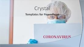  Presentation with corona virus - Beautiful presentation featuring clinic-closed-to-visitors-due backdrop and a light gray colored foreground