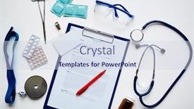  Presentation with clinic - Slides enhanced with condom - clinic objects background and a sky blue colored foreground