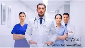  Presentation with health-care - Colorful presentation theme enhanced with clinic-profession-people-health-care backdrop and a light blue colored foreground