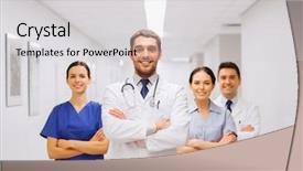  Presentation with health care - Slide deck featuring clinic profession people health care background and a light gray colored foreground