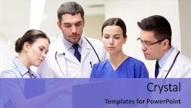  Presentation with clinic - Amazing slides having clinic profession people health care backdrop and a light blue colored foreground