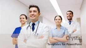  Presentation with health-care - Colorful presentation enhanced with clinic-profession-people-health-care and a soft green colored foreground