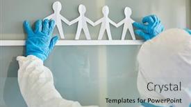  Presentation with cohesion - Presentation design consisting of clinic-staff-attached-paper-cut background and a light gray colored foreground