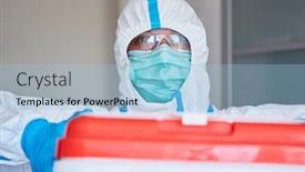  Presentation with organ donation - Amazing slide set having clinic-staff-in-protective-clothing backdrop and a light blue colored foreground