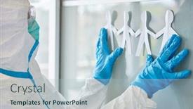  Presentation with children silhouette - Amazing PPT theme having clinic-staff-installs-team-silhouette backdrop and a light blue colored foreground