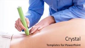  Presentation with laser - Presentation theme consisting of clinic undergoing laser scar background and a  colored foreground