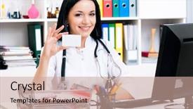  Presentation with nursing - Colorful slides enhanced with clinical area nursing - female doctor backdrop and a  colored foreground