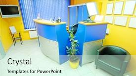  Presentation with nursing - Presentation theme consisting of clinical area nursing - interior of a receptopn background and a soft green colored foreground