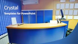  Presentation with nursing - PPT theme enhanced with clinical area nursing - interior of a receptopn background and a ocean colored foreground