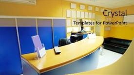  Presentation with nursing - Cool new presentation theme with clinical area nursing - interior of a receptopn backdrop and a yellow colored foreground