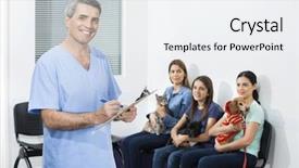  Presentation with pets - Cool new slide set with clinical area nursing - male nurse writing on clipboard backdrop and a white colored foreground