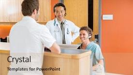  Presentation with medical desk - Audience pleasing theme consisting of tricolour - beautiful cute puppy dogs not backdrop and a light gray colored foreground.