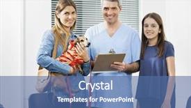  Presentation with nurse family - PPT theme enhanced with clinical area nursing - nurse holding clipboard while family background and a ocean colored foreground