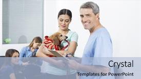  Presentation with nurse - Colorful theme enhanced with clinical area nursing - nurse writing on clipboard while backdrop and a light blue colored foreground