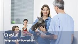  Presentation with nurse - PPT theme featuring clinical area nursing - woman carrying cat while looking background and a ocean colored foreground