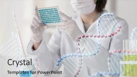  Presentation with clinical research - Theme with clinical laboratory and dna background and a light gray colored foreground