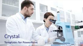  Presentation with clinical research - Slide set consisting of clinical laboratory and taking background and a sky blue colored foreground