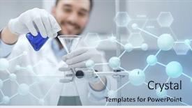  Presentation with molecular medicine - Theme with clinical laboratory over blue molecular background and a light blue colored foreground