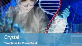  Presentation with clinical research - PPT layouts featuring clinical laboratory over dna background and a teal colored foreground