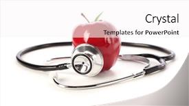  Presentation with clinical nutrition - PPT theme featuring clinical nutrition - apple and stethoscope background and a white colored foreground